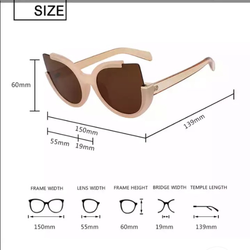 🎈SEMI-RIMLESS CAT EYE SUNGLASSES - Picture 4 of 5